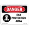 Signmission OSHA Danger Sign, Ear Protection Area, 14in X 10in Rigid Plastic, 14" W, 10" H, Landscape OS-DS-P-1014-L-1186 - alternate 1
